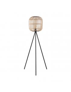 EGLO 43219 - BORDESLEY Living Room Lamp in Black Steel and Wood