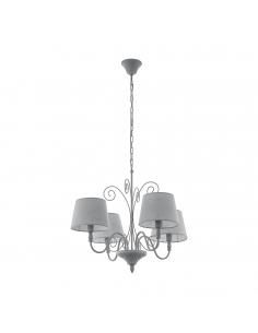 EGLO 43233 - CAPOSILE 1 Hanging Lamp made of Wood in Wood, gray steel and Textile, linen