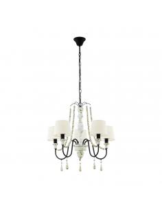 EGLO 43235 - CHALTISHAM 1 Hanging lamp made of Wood in Steel, wood and Textile