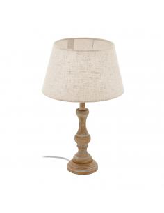 EGLO 43245 - LAPLEY Fabric Lamp in White-patina Wood and Textile
