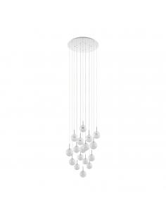 EGLO 39547 - MONTEFIO 2 Pendant lamp in Steel and Glass, crystal