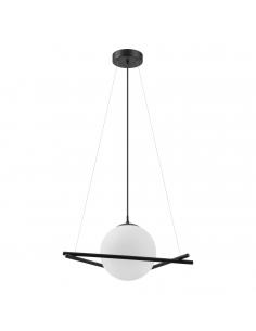 EGLO 39591 - SALVEZINAS Hanging lamp in Steel and matte opaline glass