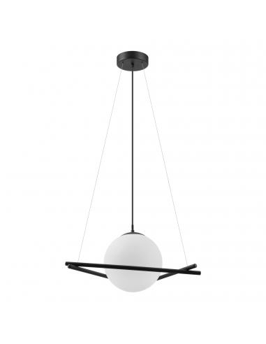 EGLO 39591 - SALVEZINAS Hanging lamp in Steel and matte opaline glass
