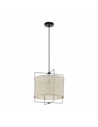EGLO 43292 - BRIDEKIRK Pendant lamp in Steel and Textile, linen