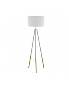 EGLO 49156 - BIDFORD Living Room Lamp in Wood, brown steel, white and Textile