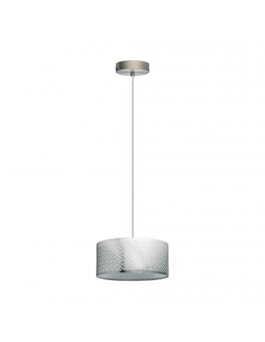 EGLO 49162 - LEAMINGTON 1 Crystal pendant lamp in matte nickel-steel, chrome and glossy foil