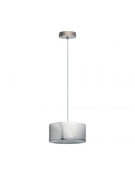 EGLO 49162 - LEAMINGTON 1 Crystal pendant lamp in matte nickel-steel, chrome and glossy foil