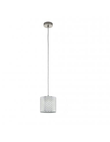 EGLO 49164 - LEAMINGTON 1 Crystal pendant lamp in matte nickel-steel, chrome and glossy foil