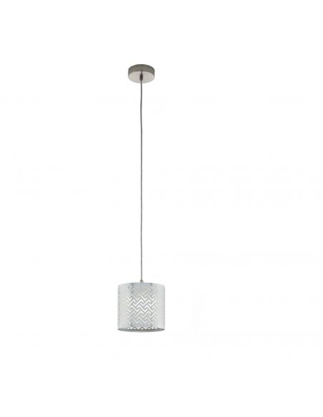 EGLO 49164 - LEAMINGTON 1 Crystal pendant lamp in matte nickel-steel, chrome and glossy foil