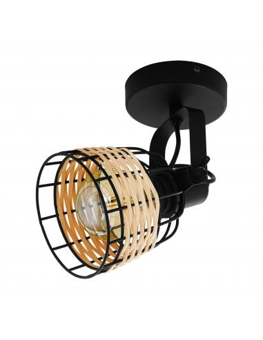 EGLO 43324 - ANWICK 1 Steel and Rattan Spotlight