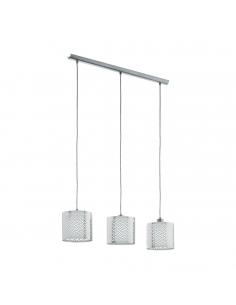 EGLO 49166 - LEAMINGTON 1 Crystal pendant lamp in matte nickel-steel, chrome and glossy foil