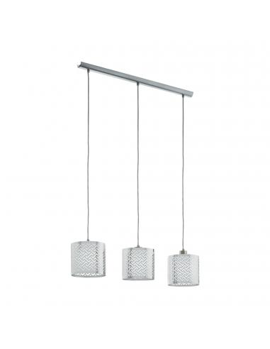 EGLO 49166 - LEAMINGTON 1 Crystal pendant lamp in matte nickel-steel, chrome and glossy foil