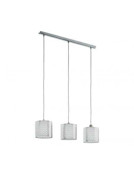 EGLO 49166 - LEAMINGTON 1 Crystal pendant lamp in matte nickel-steel, chrome and glossy foil