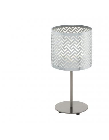 EGLO 49167 - LEAMINGTON 1 Living Room Lamp in Matte Nickel Steel, Chrome and Glossy Foil
