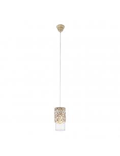 EGLO 49201 - CARDIGAN Crystal Pendant Lamp in Brown-patina Steel and Glass