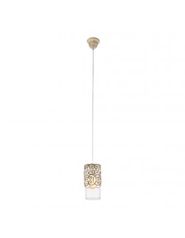 EGLO 49201 - CARDIGAN Crystal Pendant Lamp in Brown-patina Steel and Glass