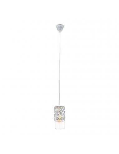 EGLO 49202 - CARDIGAN Crystal Pendant Lamp in Grey-Blue Steel and Glass