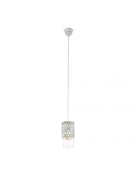 EGLO 49202 - CARDIGAN Crystal Pendant Lamp in Grey-Blue Steel and Glass