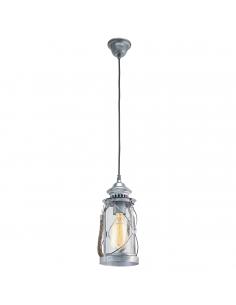 EGLO 49214 - BRADFORD Crystal Pendant Lamp in Antique Silver Steel and Glass