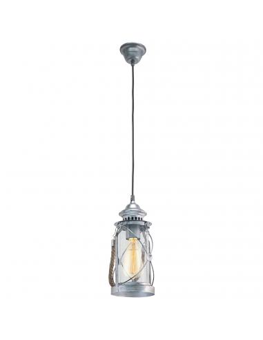 EGLO 49214 - BRADFORD Crystal Pendant Lamp in Antique Silver Steel and Glass