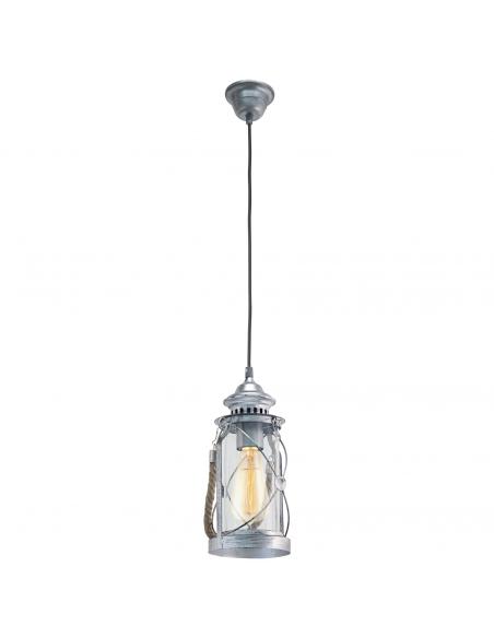 EGLO 49214 - BRADFORD Crystal Pendant Lamp in Antique Silver Steel and Glass