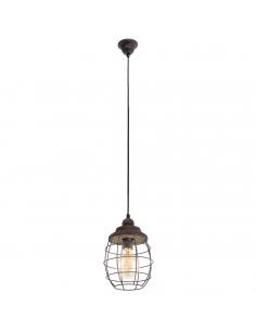 EGLO 49219 - BAMPTON Hanging lamp made of Wood in Steel, brown-patina wood