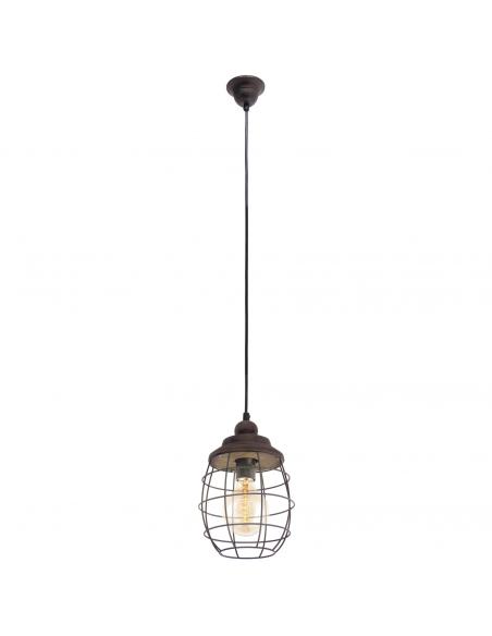 EGLO 49219 - BAMPTON Hanging lamp made of Wood in Steel, brown-patina wood