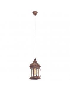 EGLO 49224 - REDFORD 1 Copper pendant lamp in Steel copper and glass colors