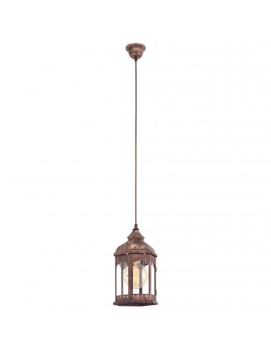 EGLO 49224 - REDFORD 1 Copper pendant lamp in Steel copper and glass colors