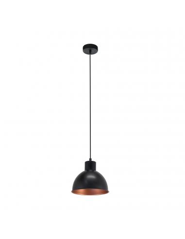 EGLO 49238 - TRURO 1 Copper pendant lamp in black steel, copper