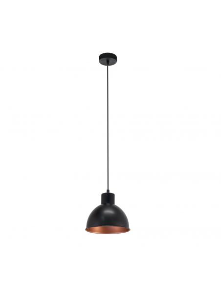 EGLO 49238 - TRURO 1 Copper pendant lamp in black steel, copper