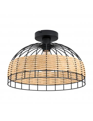 EGLO 43398 - ANWICK Ceiling Lamp in Steel and Rattan