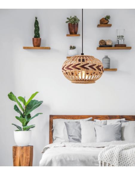 EGLO 43269 - DONDARRION Hanging lamp in Steel and Wood