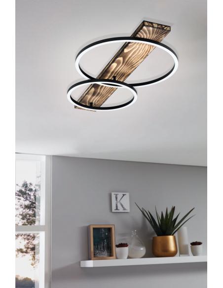 EGLO 99408 - BOYAL Ceiling lamp in Steel, wood and Acrylic