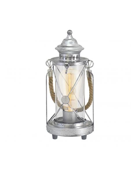 EGLO 49284 - BRADFORD Living Room Lamp in Antique Silver Steel and Glass