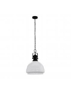 EGLO 43302 - COMBWICH 1 Pendant lamp in Steel and Opal Glass