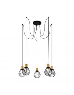EGLO 43379 - PALMORLA Hanging lamp in Steel, wood