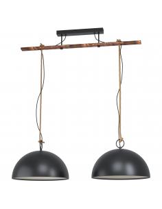 EGLO 43397 - HODSOLL Pendant lamp in Steel, wood and Steel