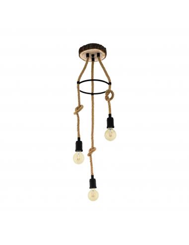 EGLO 43423 - RAMPSIDE Hanging lamp in Steel, wood