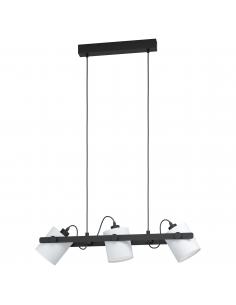 EGLO 43426 - HORNWOOD 1 Pendant lamp in Steel, wood and Textile