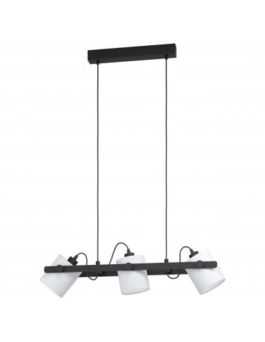 EGLO 43426 - HORNWOOD 1 Pendant lamp in Steel, wood and Textile