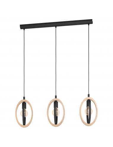 EGLO 43462 - BASILDON Hanging lamp in Steel, wood