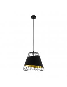 EGLO 49446 - AUSTELL Living Room Lamp in Black Steel and Steel, textile