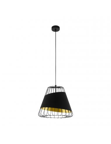 EGLO 49446 - AUSTELL Living Room Lamp in Black Steel and Steel, textile