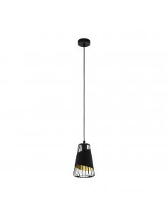 EGLO 49447 - AUSTELL Living Room Lamp in Black Steel and Steel, textile