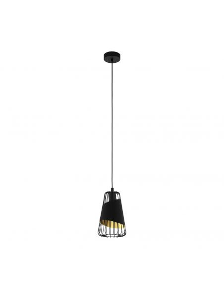 EGLO 49447 - AUSTELL Living Room Lamp in Black Steel and Steel, textile