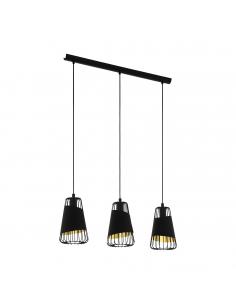 EGLO 49448 - AUSTELL Living Room Lamp in Black Steel and Steel, textile