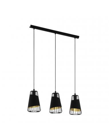 EGLO 49448 - AUSTELL Living Room Lamp in Black Steel and Steel, textile