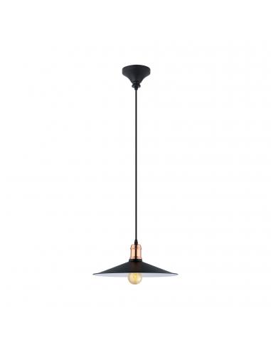 EGLO 49452 - BRIDPORT Copper pendant lamp in black steel, copper