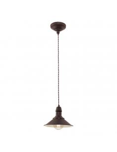 EGLO 49455 - STOCKBURY Lámpara de Salón en Acero marrón antiguo, beige